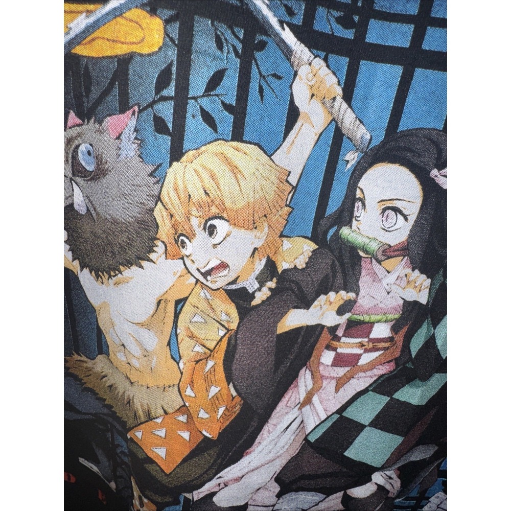 Demon Slayer T-Shirt 2XL Black Anime Kimetsu No Yaiba Graphic Tee Aniplex Men's - Picture 9 of 14